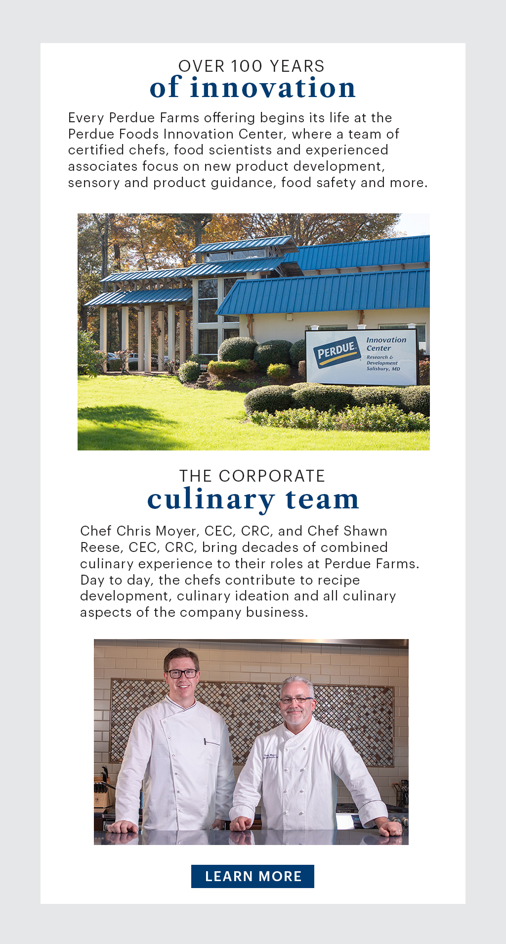 Perdue Innovation Center and Culinary Team