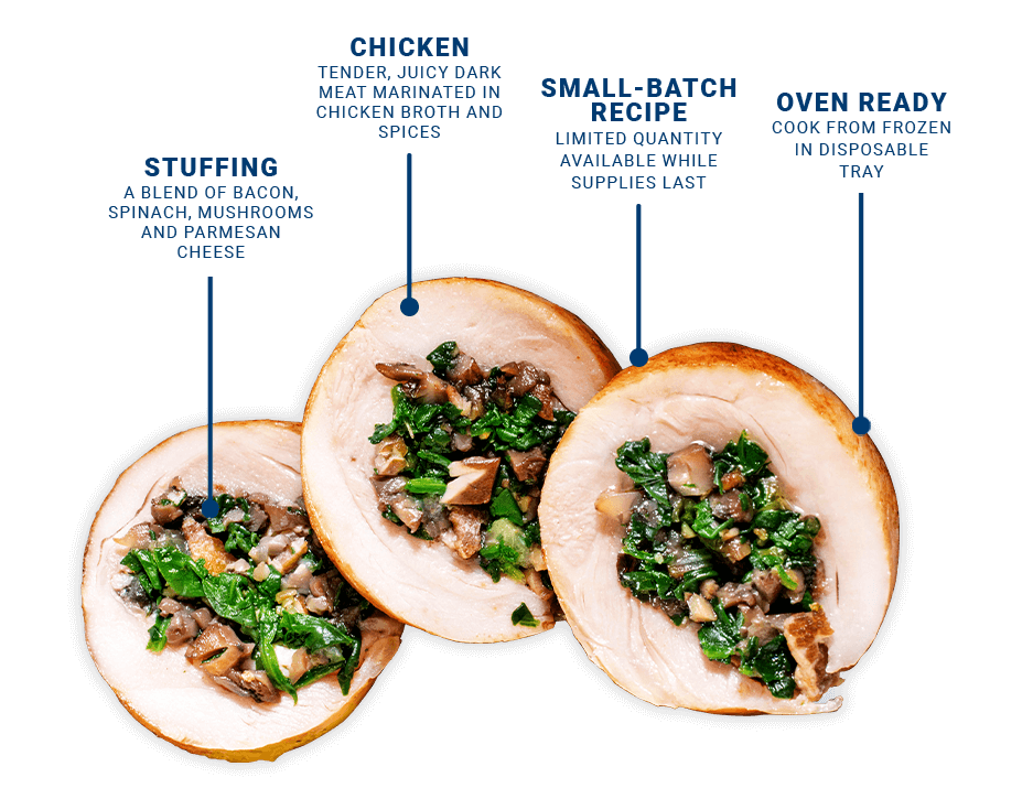 Perdue Stuffed Chicken Roulade simple ingredients, marinated chicken, oven ready