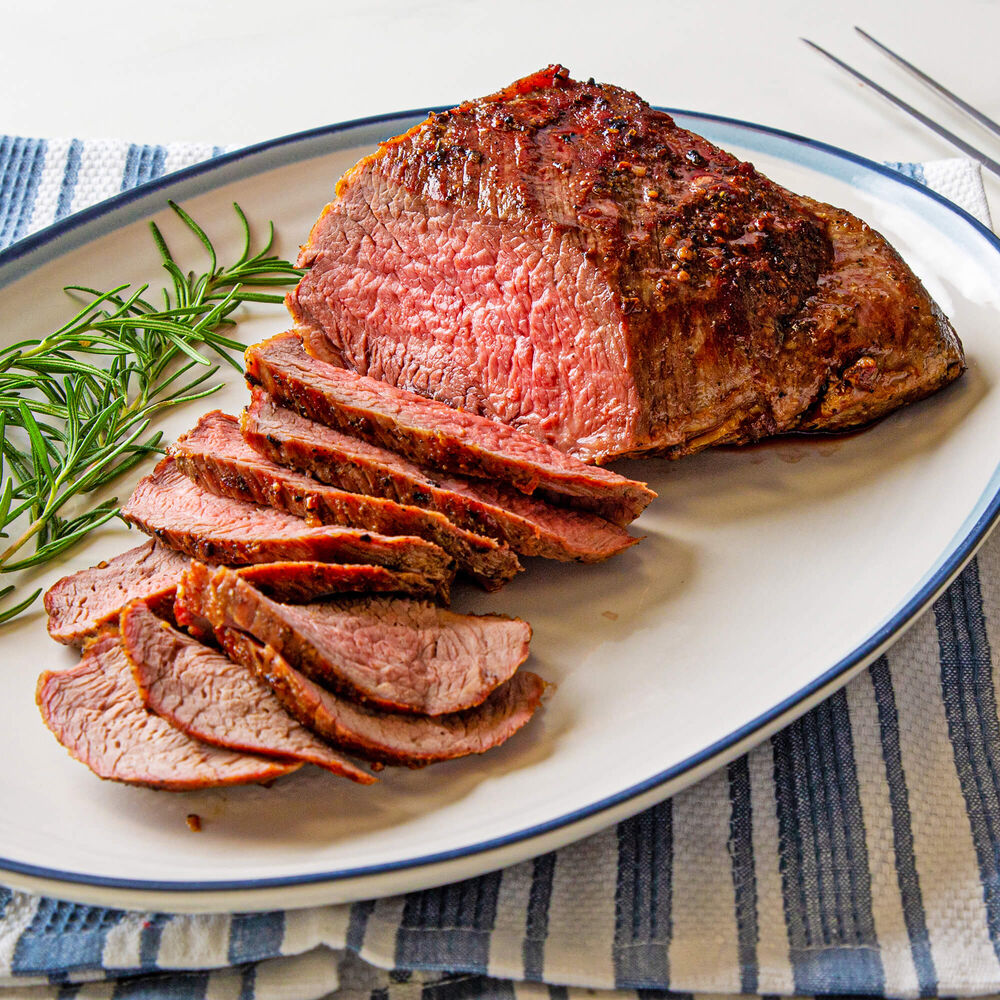 Christmas beef roast - Tri-tip roast sliced