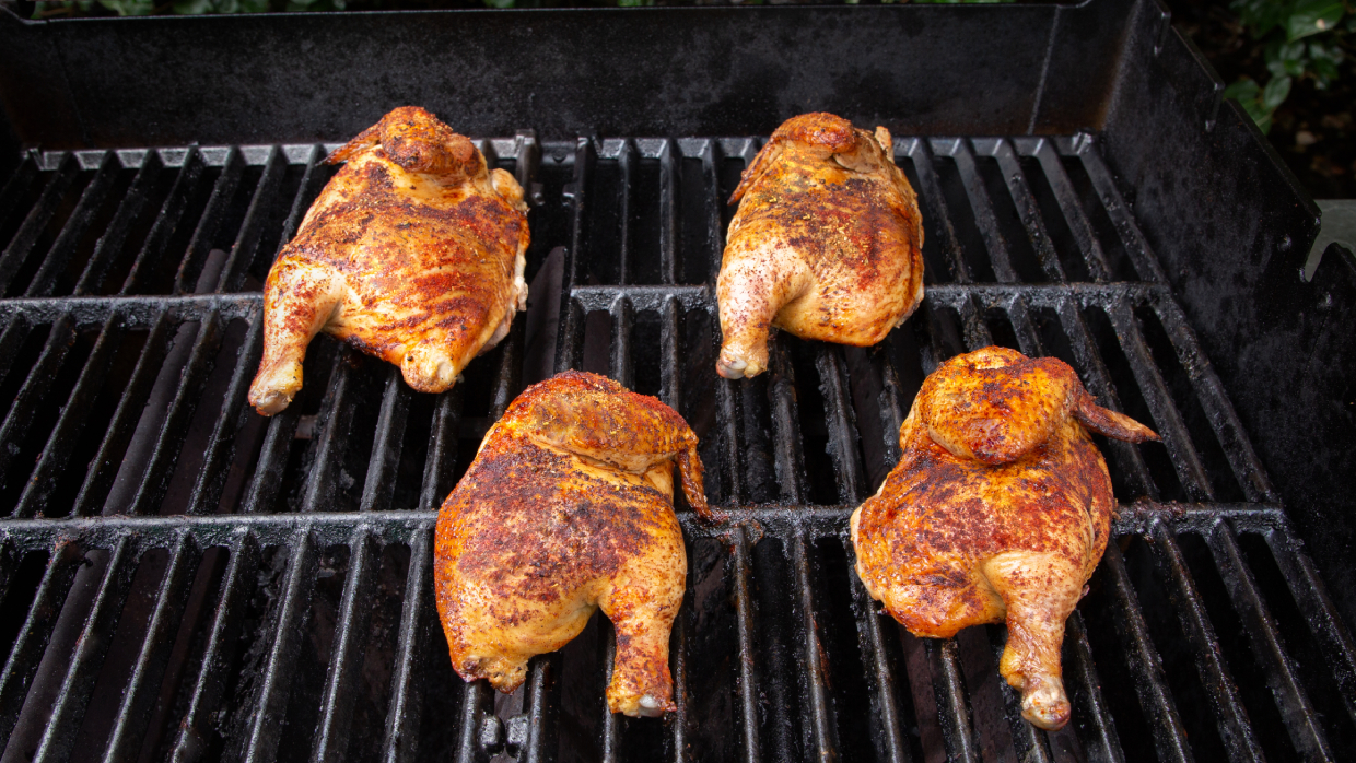 grilled Cornish hens