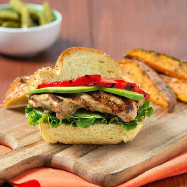 Asian-style grilled chicken sandwich