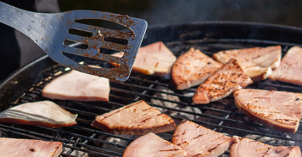 how to grill ham steak