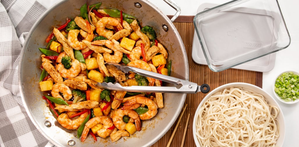 Valentines dinner ideas - shrimp stir-fry