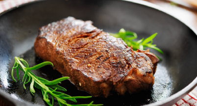 steak in cast iron pan