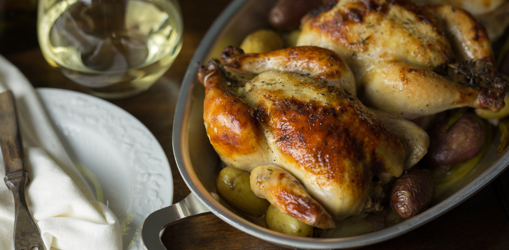 tasty chicken recipes - Dutch oven Cornish hens in wine sauce