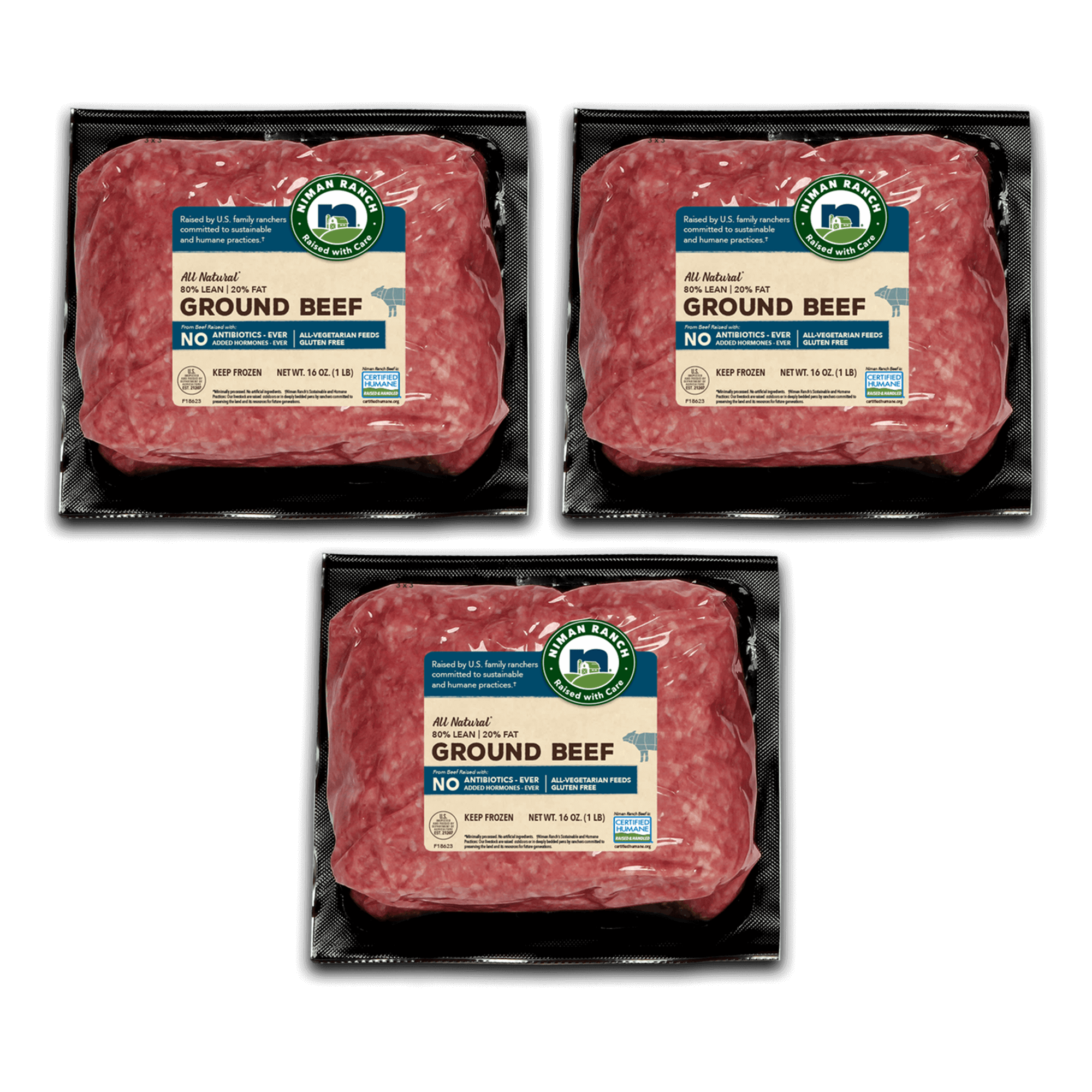 Niman Ranch 80/20 Ground Beef 3-Pack | Perdue Farms